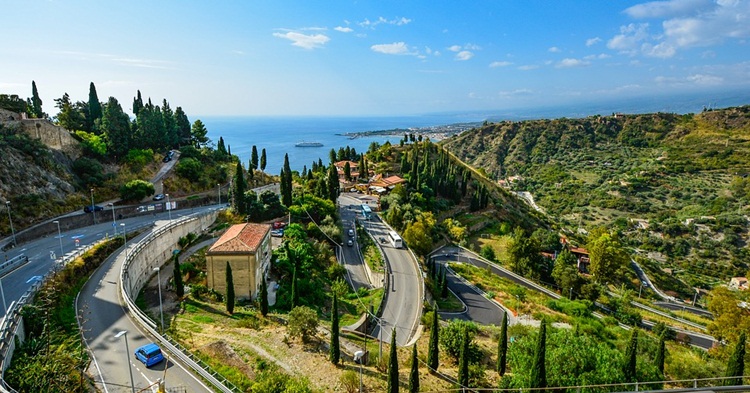Panorama Taormine na Siciliji