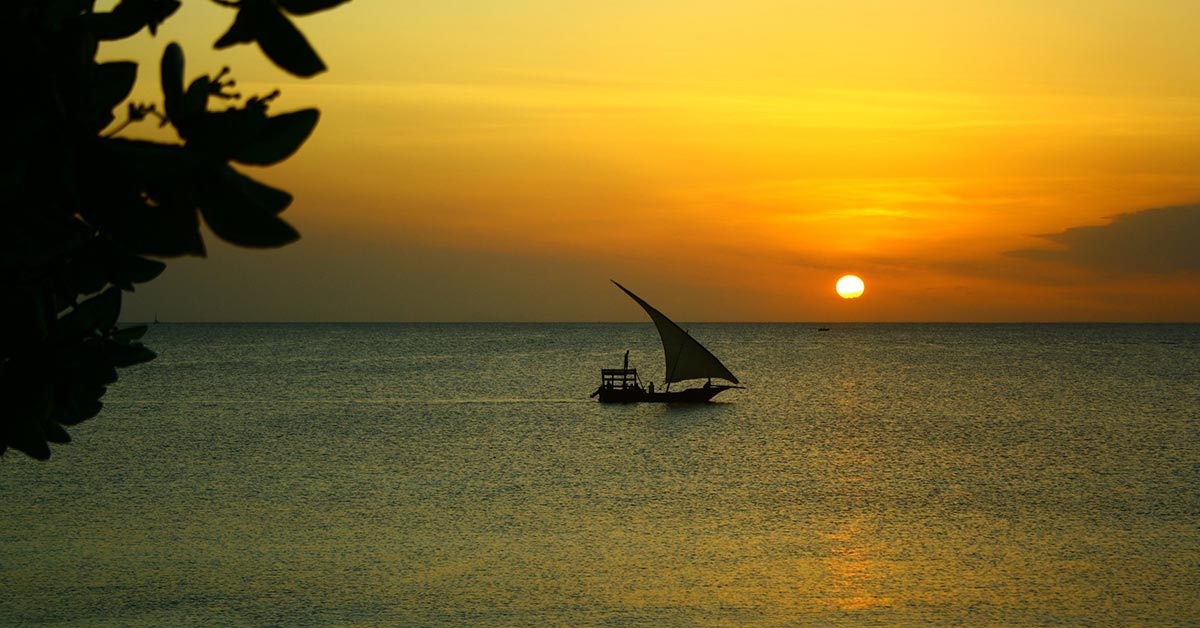 Zanzibar Afrika i Tanzanija, zalazak sunca